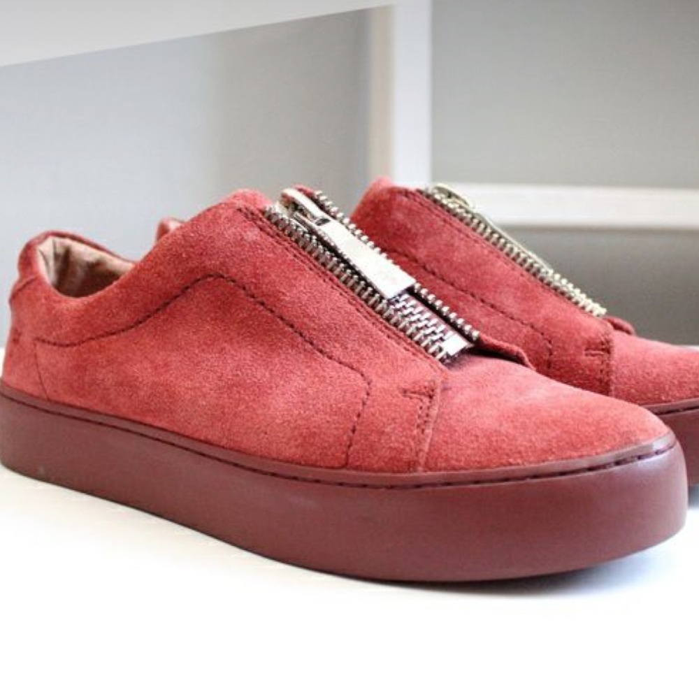 Frye “Lena” Zip-Up Moto Sneakers Leather